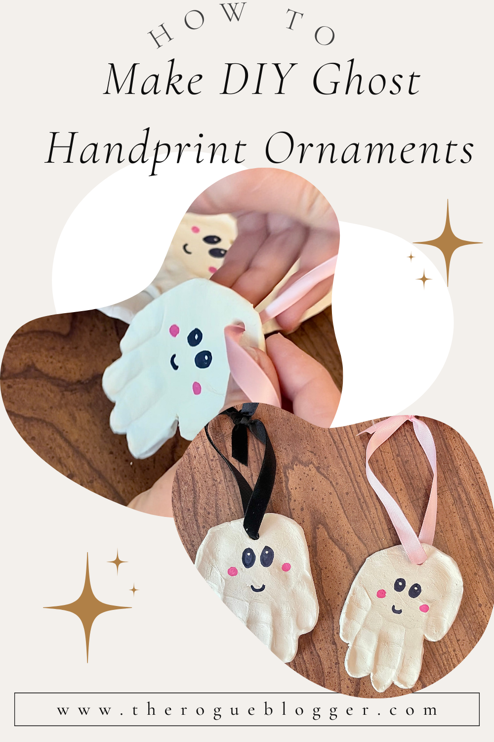 DIY Ghost Handprint Ornaments for Halloween